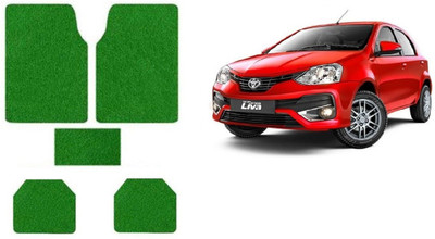 Autofetch Rubber Standard Mat For  Toyota Etios Liva(Green)