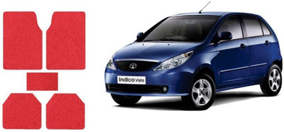 Autofetch Rubber Standard Mat For  Tata Indica Vista(Red)