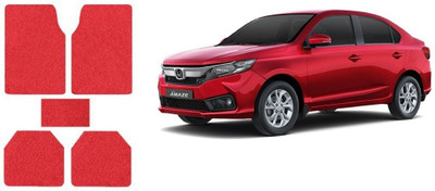 Autofetch Rubber Standard Mat For  Honda Amaze(Red)