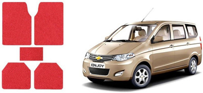 Autofetch Rubber Standard Mat For  Chevrolet Enjoy(Red)
