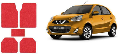Autofetch Rubber Standard Mat For  Nissan Micra(Red)