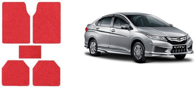 Autofetch Rubber Standard Mat For  Honda City(Red)