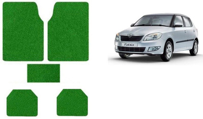 Autofetch Rubber Standard Mat For  Skoda Fabia(Green)