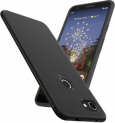 Accessories Kart Back Cover for Google Pixel 3AXL Carbon Fiber TPU Cover, Full Protective Slim Phone Shell Bumper Case(Black, Silicon)