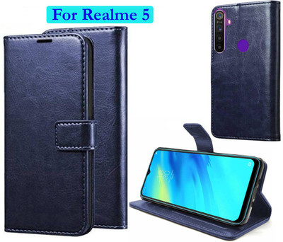 Manobal Flip Cover for Realme Narzo 10, Realme 5, Realme 5s, Realme 5i(Blue, Shock Proof)