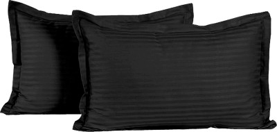KUBER INDUSTRIES Self Design Pillows Cover(Pack of 2, 44 cm*65 cm, Black)