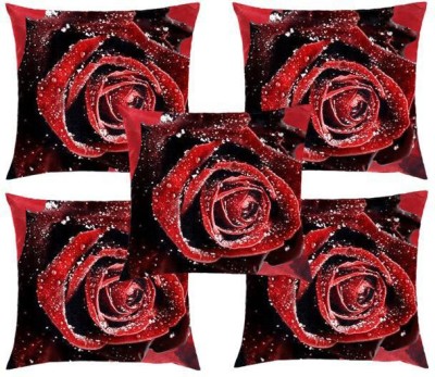 Countingbeds Printed Cushions Cover(Pack of 5, 40 cm*40 cm, Red)