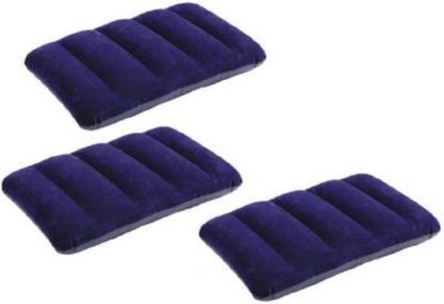 Pragati Hub 0048 Polyester Fibre, Air Solid Sleeping Pillow Pack of 3(Blue)