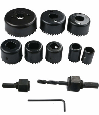Inditrust 11 pc wood hole saw cutting set kit 11 pc Holesaw set for cutting smooth clean accurate holes Glass Cutter