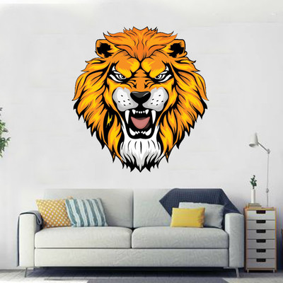 fuzzy 55 cm Lion Self Adhesive Sticker(Pack of 1)