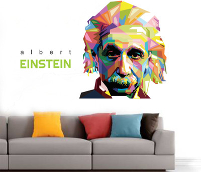 fuzzy 60 cm Albert Einstein Self Adhesive Sticker(Pack of 1)