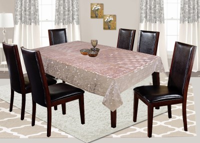 KUBER INDUSTRIES Polka 6 Seater Table Cover(Transparent, PVC)