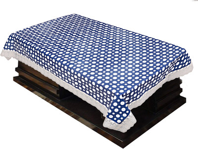 KUBER INDUSTRIES Polka 4 Seater Table Cover(Blue, PVC)