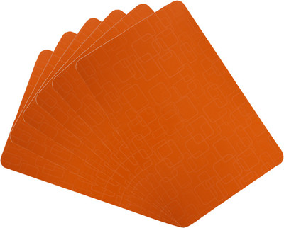 KUBER INDUSTRIES Rectangular Pack of 6 Table Placemat(Orange, PVC)