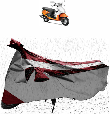 SMART BUYY Waterproof Two Wheeler Cover for Hero(Pleasure, Silver, Maroon)