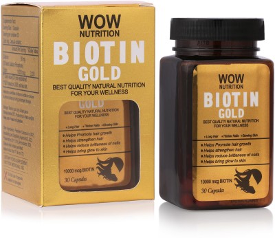 WOW Nutrition Biotin Gold 10000 mcg(30 No)