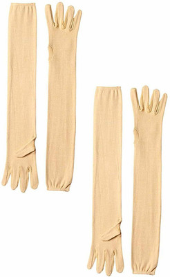 Mohan Retail Cotton Arm Sleeve For Women(Free, Beige)