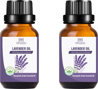 Vihado Best Lavender Essential Oil Steam Distilled Natural, (15 ml) (Pack of 2)(30 ml)