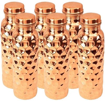 anand crockery Copper Designer Bottle, 6 Set 6000 ml Bottle(Pack of 6, Brown, Copper)