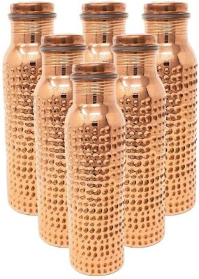 Shri Abhinandan Copper Hammered Designed Bottle, 6 Set 6000 ml Bottle(Pack of 6, Brown, Copper)
