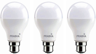 PRABHA 5 W Basic Round B22 LED Bulb(White, Pack of 3)