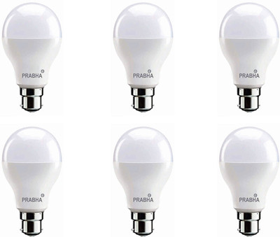PRABHA 5 W Basic Round B22 LED Bulb(White, Pack of 6)