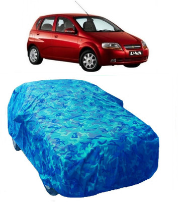 Gargi Traders Car Cover For Chevrolet Aveo Uva (With Mirror Pockets)(Blue)