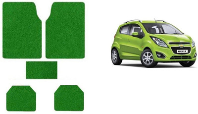 Autofetch Rubber Standard Mat For  Chevrolet Beat(Green)