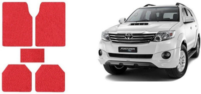 Autofetch Rubber Standard Mat For  Toyota Fortuner(Red)