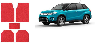 Autofetch Rubber Standard Mat For  Maruti Suzuki Vitara(Red)