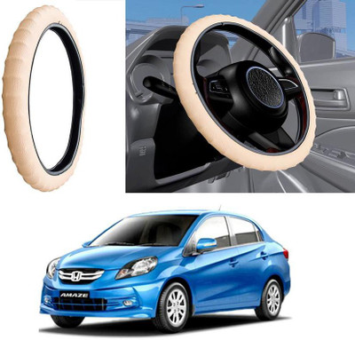 Auto Kite Steering Cover For Honda Amaze(Beige, Leatherite)