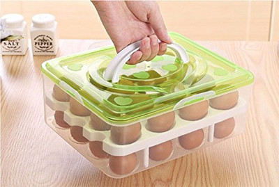 Ajod Egg Storage Box Tray Container - 2.5 dozen Plastic Egg Container(Multicolor)