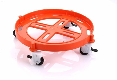 SHOPOBOX Gas Cylinder Trolley with Wheels | Gas Trolly | Lpg Cylinder Stand Trolley for Gas Cylinder Gas Cylinder Trolley(Orange)