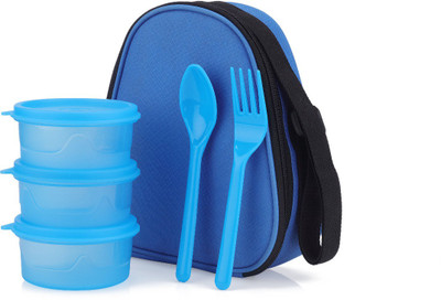 Analog Kitchenware 3 Container 1 Spoon 1 Frok Polypropylene (PP) Lunch Box 3 Containers Lunch Box(300 ml)