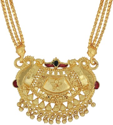 MissMister Gold Plated Handcrafted, fine meenakari Mangalsutra Women Brass Mangalsutra