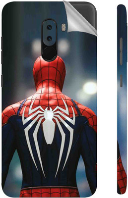 Snooky 1402L-SknRdmiPcophF1 Spiderman Back POCO F1 Mobile Skin(Multicolor)