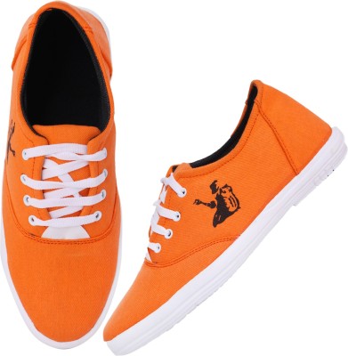 Kzaara Casuals For Men(White, Orange , 4)