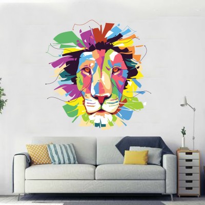 fuzzy 55 cm Lion Self Adhesive Sticker(Pack of 1)