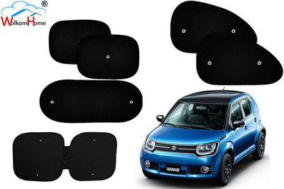 WolkomHome Dashboard, Side Window, Rear Window Sun Shade For Maruti Suzuki Ignis(Black)