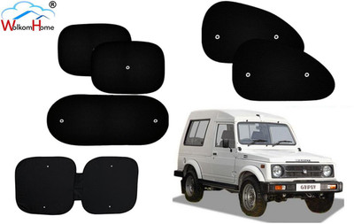 WolkomHome Dashboard, Side Window, Rear Window Sun Shade For Maruti Suzuki Gypsy King(Black)