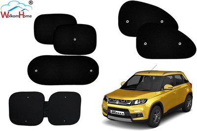 WolkomHome Dashboard, Side Window, Rear Window Sun Shade For Maruti Suzuki Vitara Brezza(Black)