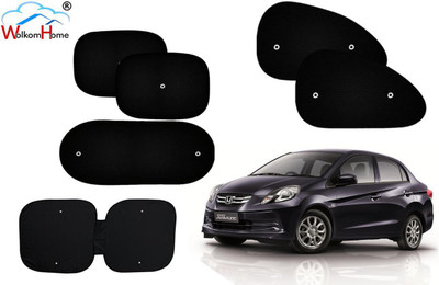 WolkomHome Dashboard, Side Window, Rear Window Sun Shade For Honda Amaze(Black)