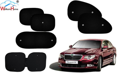 WolkomHome Dashboard, Side Window, Rear Window Sun Shade For Skoda Superb(Black)