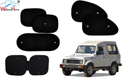 WolkomHome Dashboard, Side Window, Rear Window Sun Shade For Maruti Suzuki Gypsy(Black)