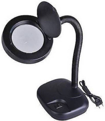CloudStar Adjustable with Magnifying Glass Table Lamp(25 cm, Black)