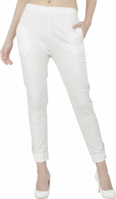 AAKRITHI Regular Fit Women White Trousers
