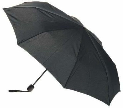 BADAL Waterproof Automatic Open 2 Folding Strong Compact Polyester Umbrella(Black)