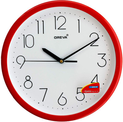 AJANTA Analog 29.5 cm X 29.5 cm Wall Clock(Red, With Glass, Standard)