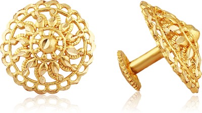 VIGHNAHARTA Traditional South Screw Back Alloy Gold and Micron Plated Round Earring Alloy Stud Earring