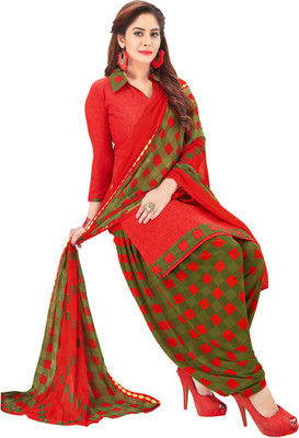 Saara Crepe Floral Print, Printed Salwar Suit Material(Unstitched)